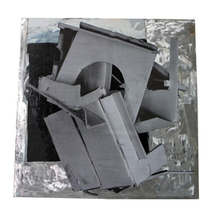 Anna Fasshauer Alu 1 Collage auf Aluminium 125 x 125 cm 2008